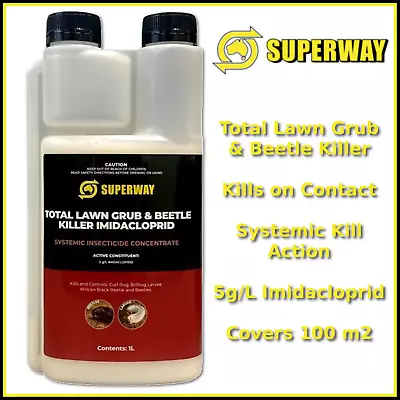 Superway Total Lawn Grub & Beetle Killer 1L Covers 100 Square Metres • $34