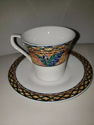 MIKASA Ultima Sao Paulo Coffee/Tea Cup & Saucer Lot Mosaic Floral Design. • $14