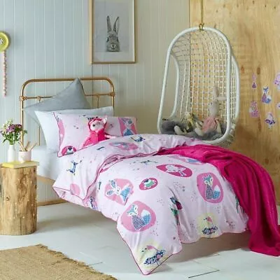 $35 • Buy Jiggle & Giggle Kids Girls Forest Friends Quilt Cover Set Single Size