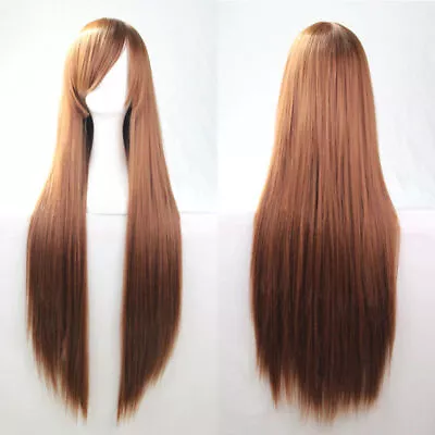 Women / Kids Long Straight Hair Wig Anime Wigs Costume Fancy Dress Party Cosplay • £7.91