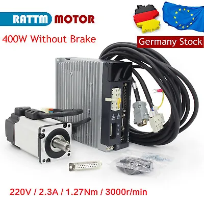 【DE】400W AC Servo Motor Driver CNC Controller Kit 2.39Nm 3000rpm 17Bit+3m Cable • £155