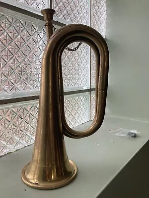 Vintage Brass Military Style Bugle Horn With Mouthpiece • $50