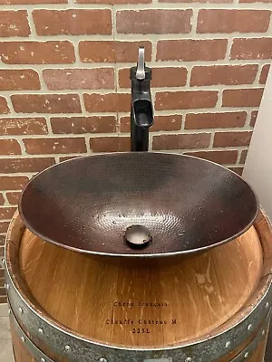 17  Mexican Oval Copper Vessel Bathroom Sink With Pop-Up Drain Included • $199.95