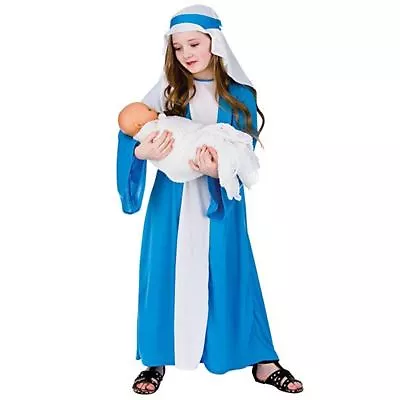 £9.99 • Buy Girls Virgin Mary Costume Nativity Christmas Play Fancy Dress Biblical Outfit