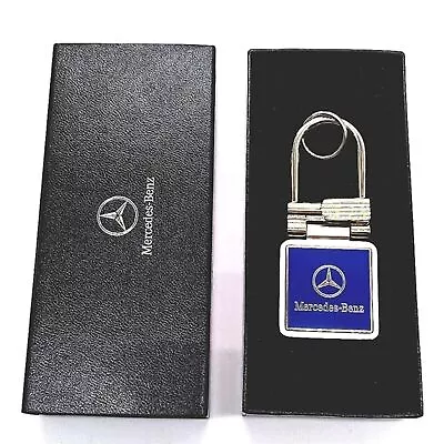 NIB Authentic Mercedes Benz Vintage Keychain Key Fob In Nickel-OEM • $32.95