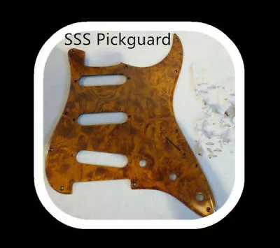 Carved Bird's Eye Maple Wood SSS Pickguard For ST Style Guitar • $49