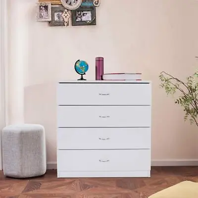 $76.99 • Buy FCH Chest Of Drawers Dresser 4 Drawer Furniture Cabinet Bedroom Storage WHITE