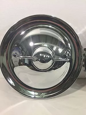 $109.99 • Buy New Set Of 4 15  Single Bar Chrome Bullet FLIPPER Hubcaps Hot Rod Rat Rod