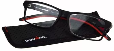 Foster Grant IRONMAN IM2000 IronFlex Reading Glasses-Black/Red-with Case NEW!! • $23.99