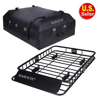 Universal Roof Rack Car Top Cargo Luggage Carrier Basket Holder W/Extention +Bag • $164.99