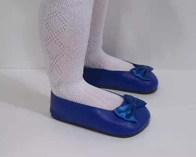 Dk Blue Princess Flats W/Bow Doll Shoes For 22 -23  My Twinn Poseable (Debs*) • $12.99