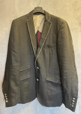 £45 • Buy Holland Esquire Mens Black Linen Jacket