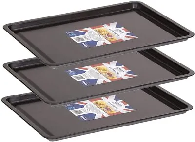 £6.99 • Buy 3 X Wham Non-Stick Baking Tray Bakeware Oven Sheet Roasting Tin Pan Loaf 32cm UK