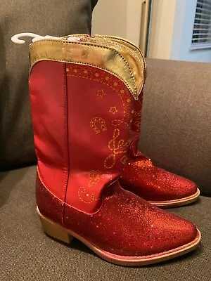 £23.56 • Buy Disney Store Jessie Boots Toy Story Costume Shoes Red Gold Glitter Cowgirl 13 1