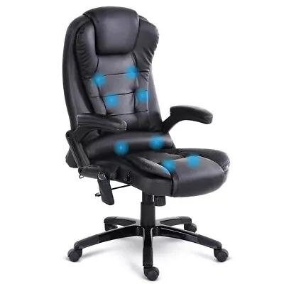 8 Point Massage Chair With Padded Seating - Black • $142