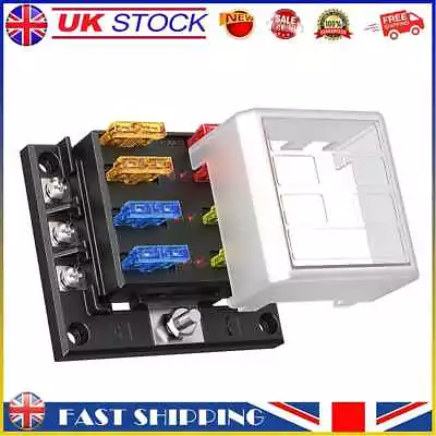 £10.29 • Buy 6-Way Blade Fuse Box Fuse Block Holder With Fuses For 12V 24V Car Marine #gib