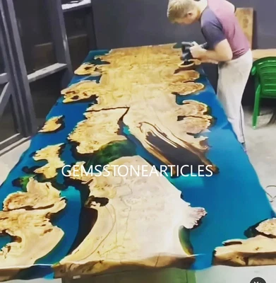 Blue Resin River Art Epoxy Table Dining Sofa Coffee Center Table Top Decors • $881.62
