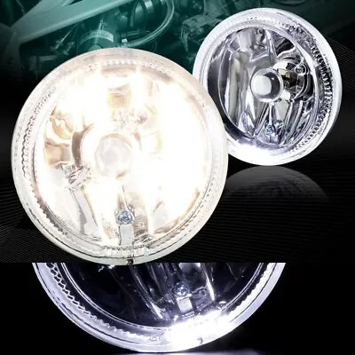 4  Round White Halo Chrome Housing Clear Lens Fog Driving Bumper Lights+switch • $35.95
