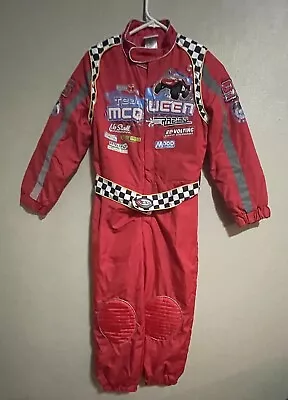 Disney Store CARS Lightning McQueen Costume Pit Crew Jumpsuit Large (10)   P-377 • $24