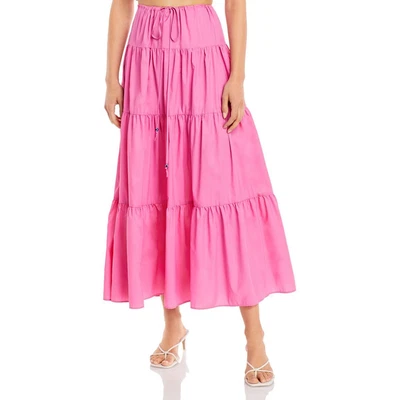 $131.25 • Buy STAUD Womens Lucca Pink Tiered Long Casual Maxi Skirt XS BHFO 3819