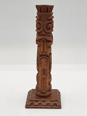 Vintage Wooden Hand Carved Tike/Totum Candlestick Mexico • $14