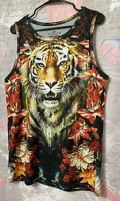 Tank Top Shirt Tiger All Over Print Men's Pit To Pit 20” By UNDER GROOVE • $16.99