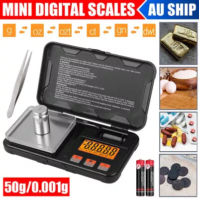 50g/0.001g Electronic Digital Pocket Scales Gold Jewellery Weighing Scales Gram • $25.95