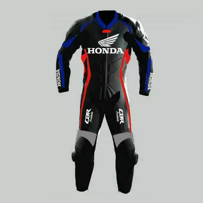 Honda Motorbike Racing Suit Motorcycle Genuine Cowhide Leather Protective Suit • $289.98