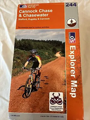 OS Map 244 -  Cannock Chase And Chasewater - Free Delivery • £6