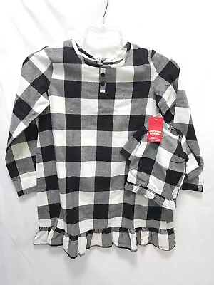 Kohl's Girls Nightgown With Matching Doll Gown M (8) Black/White Checkered Plaid • $14.95