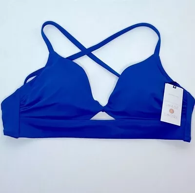 Shade & Shore Blue Longline Cut Out Women’s Underwire Bikini Top New! • £14.48
