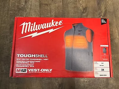 Milwaukee 304G-203X M12 TOUGHSHELL Men's Heated Vest(Vest Only)  Gray 3XL - NEW • $96.97