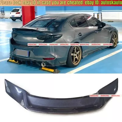 Carbon Fiber Duckbill Rear Trunk Spoiler Wing For 2019-2023 Mazda 3 Axela Sedan • $225.99