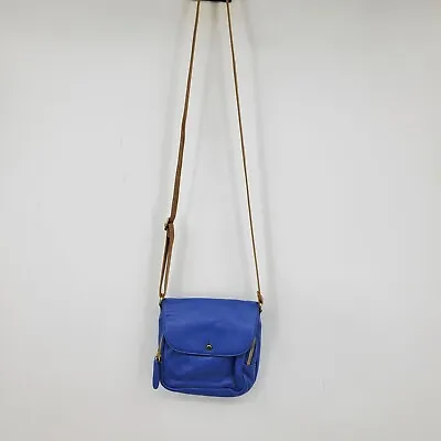 J. Crew Blue Pebble Leather Women's Small Crossbody Bag Purse • $20