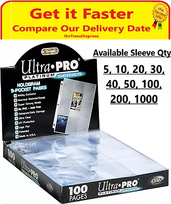 Ultra Pro Platinum 9 Pocket Card Sleeves Pages Trading Cards Pokemon Mtg Afl  • $53.95