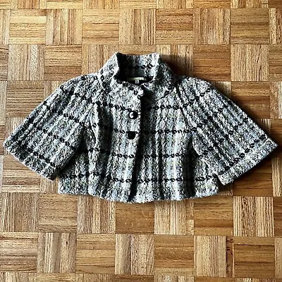 Gianni Bini Cropped Jacket Coat Womens Medium Wool Knit Queens Gambit Warm • $23.84