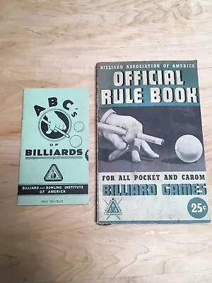 Lot Of 2 Vintage Billiards Books 1948 ABC's Of Billiards & 1946 Official Rules • $50