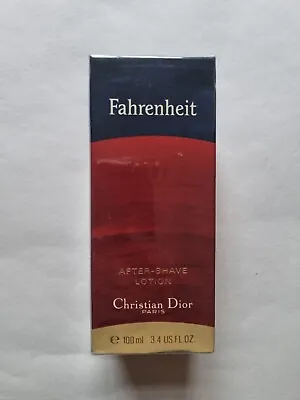 VINTAGE CHRISTIAN DIOR FAHRENHEIT AFTERSHAVE LOTION NEW SEALED 100ml 80s 90s • £250