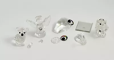 Swarovski Crystal Figurines Lot Of 5-Angel-Dog-Koala Bear-Owl-Swan-Dog-Repair- • $12.50