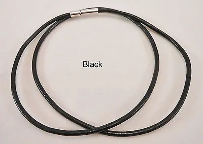 Leather Necklace Cord Surfer Choker 2mm With Bayonet Clasp - Made In USA -Unisex • $7.49