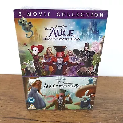 Alice In Wonderland DVD & Through The Looking Glass Johnny Depp Region 2 New Sea • £9.97