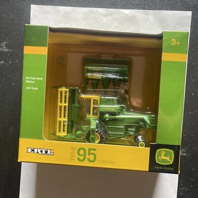 $27 • Buy Ertl John Deere 1958 95 Combine With Corn And Grain Head 1/64 NIP