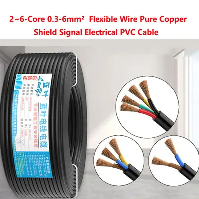  2~6-Core 0.3-6mm²  Flexible Wire Pure Copper Shield Signal Electrical PVC Cable • $334.35