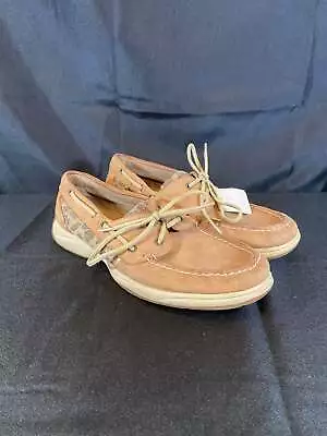 Sperry Leopard Coast Fish Sequin Top Sider Boat Deck Shoes Women Size 9 • $18