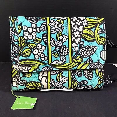 VERA BRADLEY Grey Fox Green Blue White Island Blooms Jewelry Folio Green NWT • $35.99