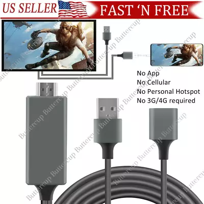 1080P HDMI Mirroring USB Cable Phone To TV Adapter For IPhone Samsung Android • $11.69