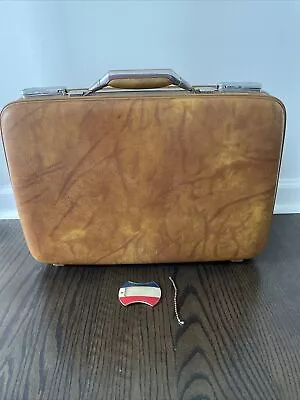 Vintage Mid Century American Tourister Hard Shell Briefcase Carmel • $27.99