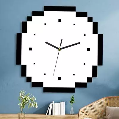 12\  Round Mosaic Clock No Ticking Home Decorative • $21.85