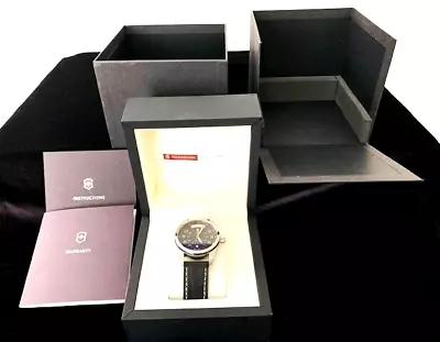 VICTORINOX Swiss Army AMBASSADOR Watch 241074 Day-Date Blue Dial Auto W/Boxes • $484.95