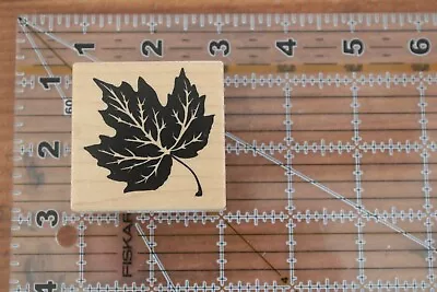 PSX Wood Rubber Stamp MAPLE LEAF Fall Tree Foliage E-1046 1993 O • $4